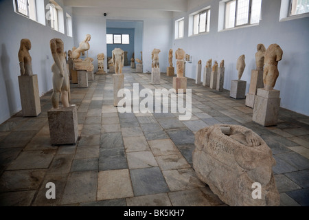 Musée archéologique sur l'île de Délos, en Grèce. Banque D'Images