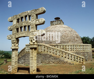 Stupa n° 3 à Sanchi, UNESCO World Heritage Site, Madhya Pradesh, Inde, Asie Banque D'Images