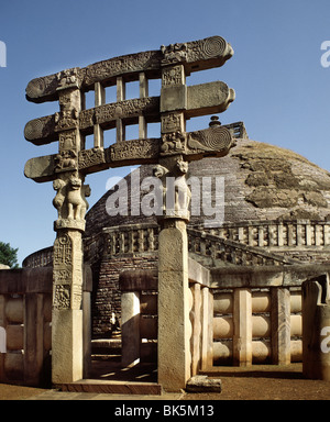 Stupa n° 1 à Sanchi, UNESCO World Heritage Site, Madhya Pradesh, Inde, Asie Banque D'Images