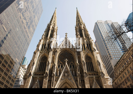 La Cathédrale St Patrick, 5ème Avenue, Manhattan, New York City, New York, États-Unis d'Amérique, Amérique du Nord Banque D'Images