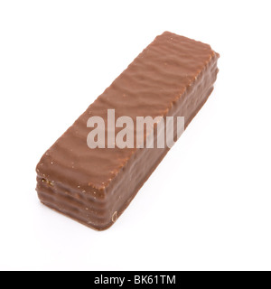 Plaquette de chocolat biscuit isolés contre fond blanc. Banque D'Images