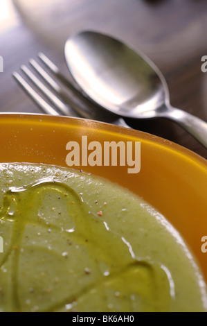 Purée de légumes plat sur la table Banque D'Images