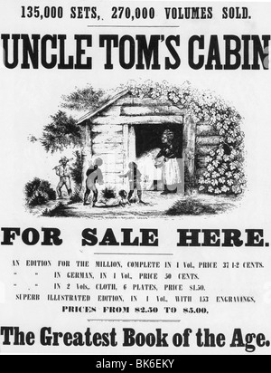 UNCLE TOM'S CABIN - Posterfor le roman de Harriet Beecher Stowe publié pour la première fois en 1852. (Voir la description ci-dessous) Banque D'Images