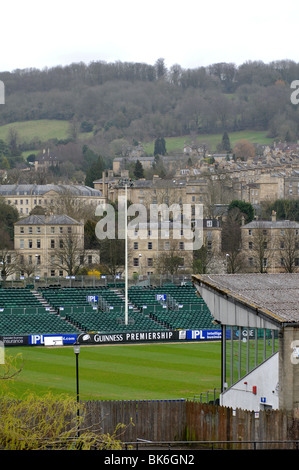 Voir l'ensemble du terrain de rugby de Bath, Somerset, England, UK Banque D'Images