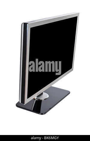 Un grand écran plat ordinateur isolé sur fond blanc Banque D'Images