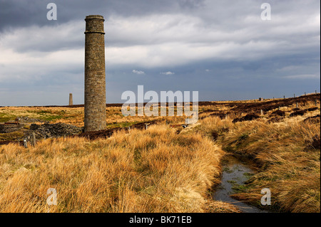 Vestiges de l'industrie minière du Nord des Pennines entraîner sur le Durham Moors à Sikehead près de Blanchland Banque D'Images