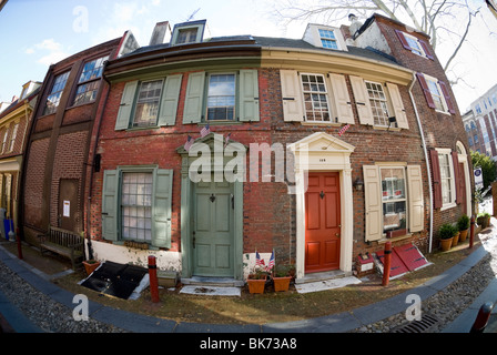 Elfreth's Alley dans la vieille ville de Philadelphie, PA Banque D'Images