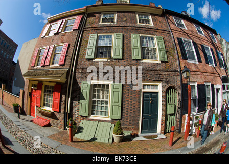 Elfreth's Alley dans la vieille ville de Philadelphie, PA Banque D'Images