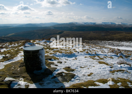 Kinder Scout de l'toposcope sur cont perdu, Derwent Moors, Peak District, Derbyshire, Angleterre, RU Banque D'Images