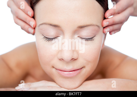 Woman having massage du visage Banque D'Images