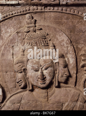 Brahma, temple Nanpaya, Bagan (Pagan), le Myanmar (Birmanie), l'Asie Banque D'Images