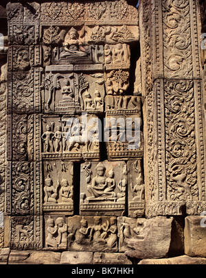 Reliefs du milieu 11e siècle, Baphuon, Angkor, Site du patrimoine mondial de l'UNESCO, le Cambodge, l'Indochine, l'Asie du Sud-Est, Asie Banque D'Images