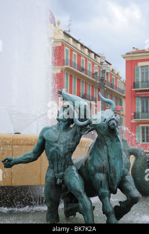 Europe France Nice Cote d'Azur Provence fontaine Place Masséna Banque D'Images