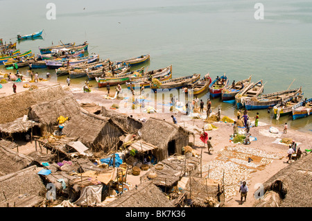 Il s'agit d'une image d'une ville de pêcheurs dans le sud de l'Inde. Banque D'Images