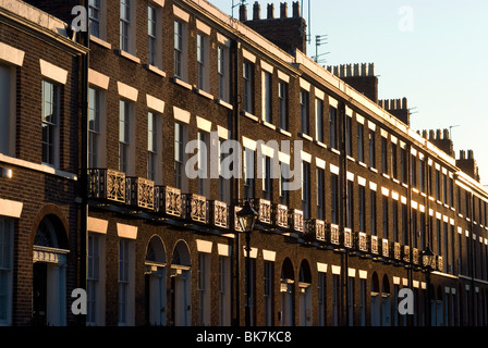 Maisons en rangée à la période, le quartier géorgien, Liverpool, Merseyside, Angleterre, Royaume-Uni, Europe Banque D'Images