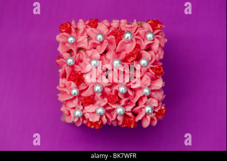 Des gâteaux glacés individuels carrés Banque D'Images