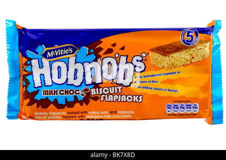 Ensemble de 5 conditionnement individuel Mcvities Hobnobs choc lait biscuit flapjacks Banque D'Images