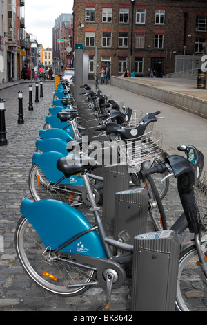 Support à bicyclettes parking pour vélos Dublin Temple Bar en régime de location Dublin Ireland Banque D'Images