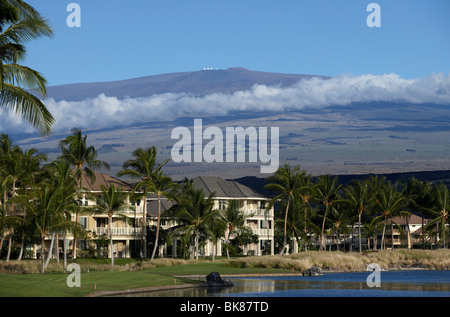 Le règlement de Waikoloa Village en face du volcan Mauna Kea sur Big Island, Hawaii, USA Banque D'Images