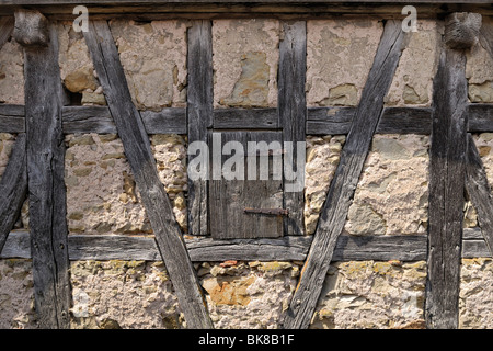 Maison ancienne à colombages, détail, Rothenburg ob der Tauber, Bavaria, Germany, Europe Banque D'Images