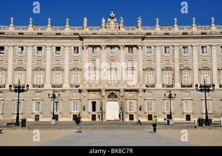 Façade du Palais Royal, Palacio Real, Madrid, Espagne, Péninsule ibérique, Europe Banque D'Images