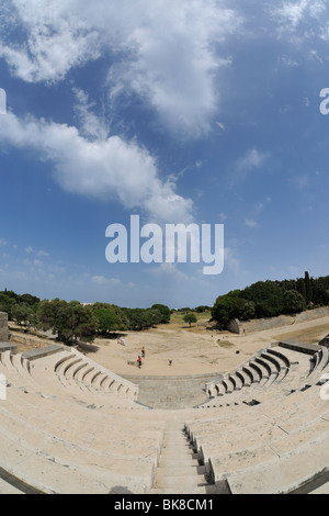 Stade antique, reconstruit, Monte Smith, la ville de Rhodes, Rhodes, Grèce, Europe Banque D'Images