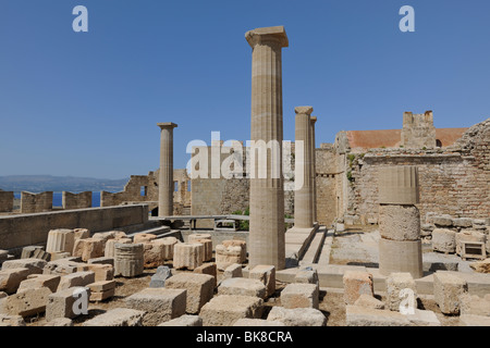 Acropole, Lindos, Rhodes, Grèce, Europe Banque D'Images