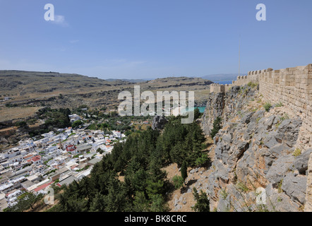 Acropole, Lindos, Rhodes, Grèce, Europe Banque D'Images