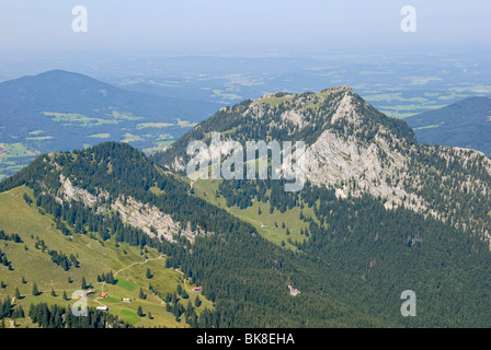 Vue depuis le sommet d'Wendelsteingipfel vers Breitenstein, pecs, Upper Bavaria, Bavaria, Germany, Europe Banque D'Images