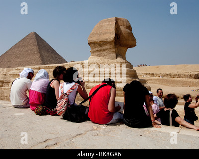À côté du tourisme grand sphinx de l'Égypte, Le Caire, Egypte Banque D'Images