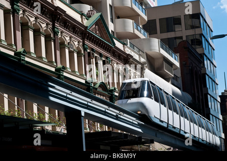 Train Monorail, CBD, Sydney, Australie Banque D'Images