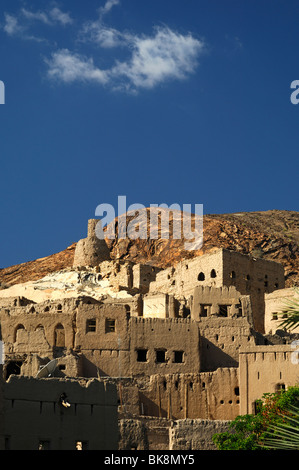 Village de montagne de Birkat al Mawz, Sultanat d'Oman Banque D'Images