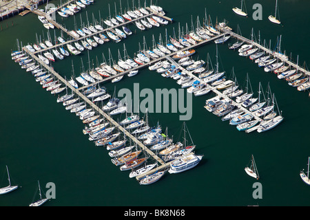 Marina Bay, kangourou, Bellerive, Hobart, Tasmanie, Australie - vue aérienne Banque D'Images