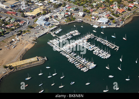 Marina Bay, kangourou, Bellerive, Hobart, Tasmanie, Australie - vue aérienne Banque D'Images