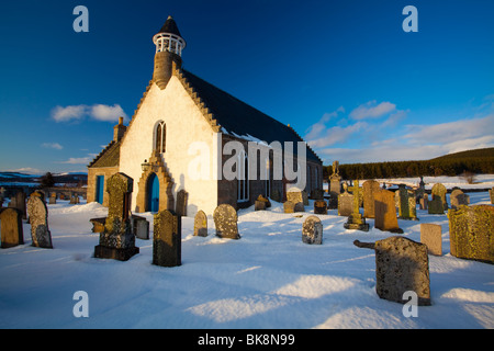 L'Écosse, les Highlands écossais, le Parc National de Cairngorms. Le vieux Kirk à Nethy Bridge, une partie de l'église paroissiale d'Abernethy. Banque D'Images