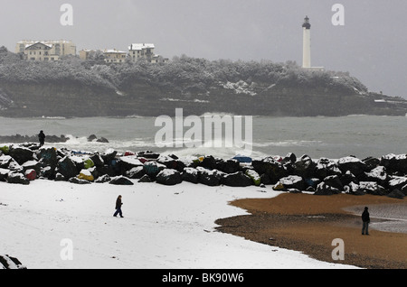 Anglet (64) recouvert de neige (2010/02/11) Banque D'Images