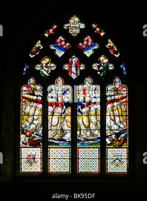Vitrail de l'est par Lavers Barraud et Westlake, Eglise St Mary the Virgin, Cropredy, Oxfordshire Banque D'Images