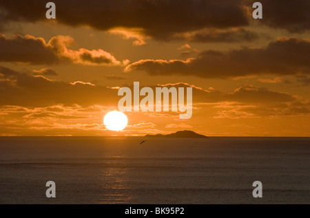 Coucher de soleil sur Abereiddy dans l'ouest du pays de Galles Pembrokeshire Banque D'Images