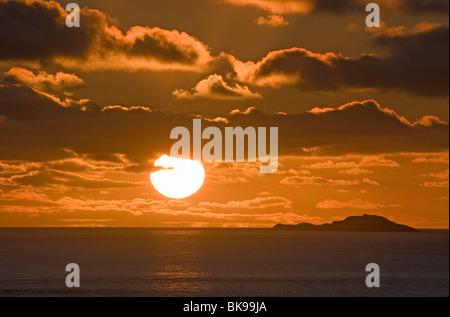 Coucher de soleil sur Abereiddy dans l'ouest du pays de Galles Pembrokeshire Banque D'Images