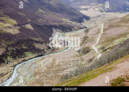 Une vallée dans l'auge de Bowland, Lancashire, Royaume-Uni. Banque D'Images