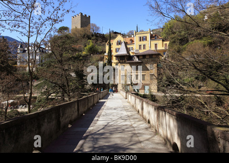 La ville de Merano, Alpes italiennes Banque D'Images