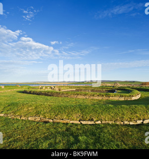 Le Règlement Barnhouse village néolithique, Loch d'Harray, Orkney, Scotland Banque D'Images