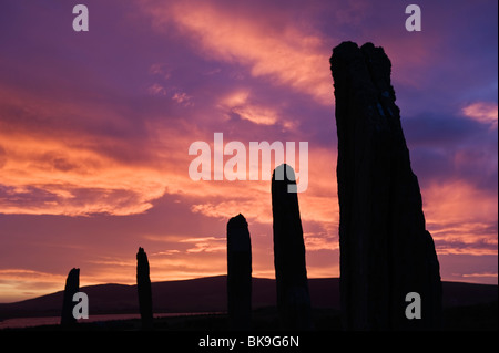 Lever du soleil d'hiver, anneau de Shetlands, Orkney, Scotland Banque D'Images