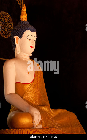 Statue de Bouddha dans le temple de Wat Chedi Luang Wora Wihan temple bouddhiste de Chiang Mai, Thaïlande. Banque D'Images