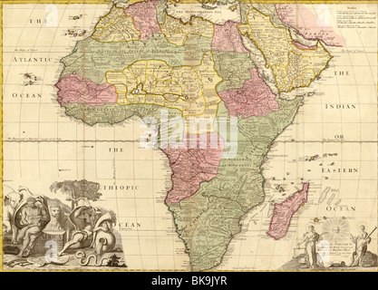 Carte de l'Afrique 1725 Banque D'Images