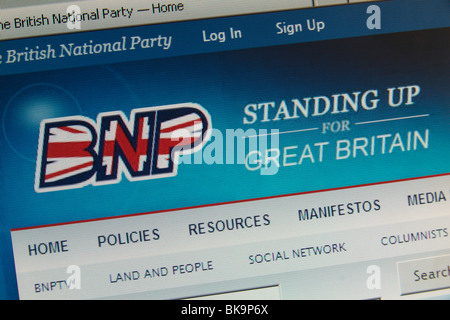 Capture d'écran de la British National Party (BNP) site web montons avec jusqu'à la Grande-Bretagne". Apr 2010 Banque D'Images