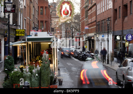 Earlham Street, Seven Dials, Londres à Noël Banque D'Images