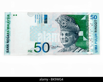 Billet de Malaisie Tuanku Abdul Rahman sur l'autre face de 50 Ringgit Banque D'Images
