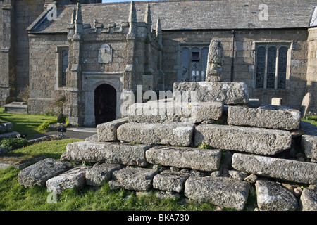 À l'église St Buryan Angleterre Cornwall Banque D'Images