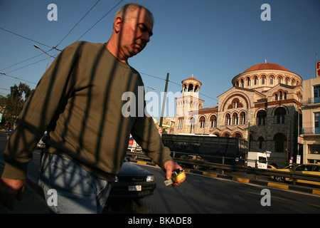 La Cathédrale du Pirée, également connu sous le nom de l'église Holy Trinity à Piraeus, GRÈCE Banque D'Images